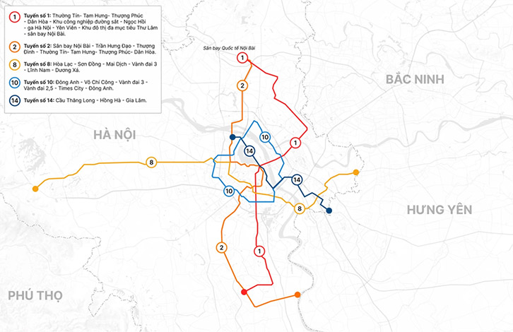 Hà Nội triển khai 5 tuyến metro với tổng vốn hơn 1,3 triệu tỷ đồng