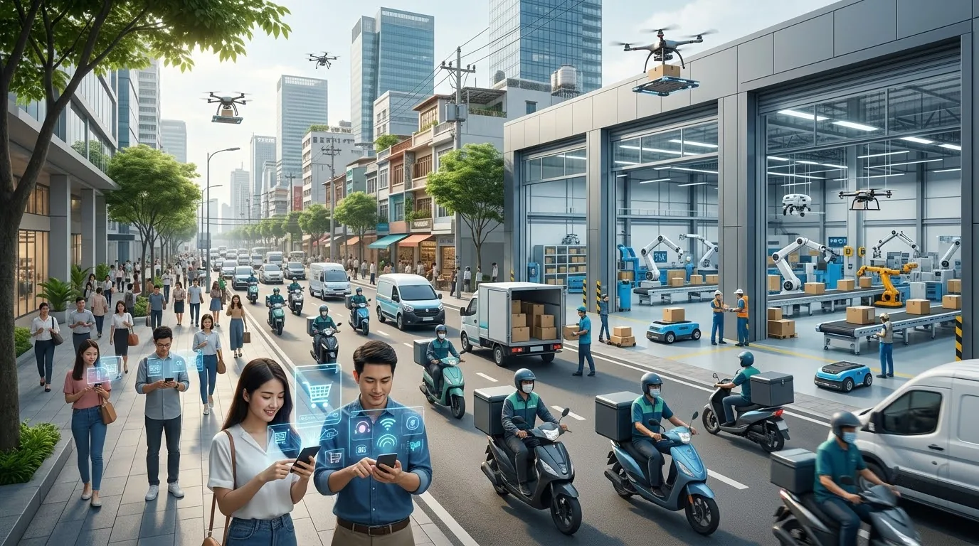 Khách hàng trẻ tương tác trong phiên phát sóng mua sắm kết hợp giải trí trên điện thoại